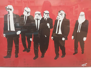 Vintage Star Wars Silkscreen Print Reservoir Troopers Ryan Callanan RYCA Signed Framed on Canvas