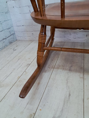 Vintage Rocking Chair Solid Beech Nursery Rocker Nursing Chair Country 1980