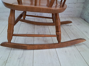 Vintage Rocking Chair Solid Beech Nursery Rocker Nursing Chair Country 1980