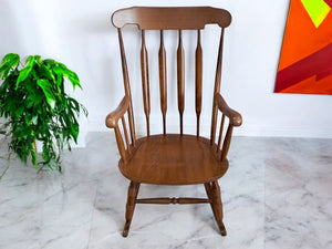 Vintage Rocking Chair Solid Beech Nursery Rocker Nursing Chair Country 1980