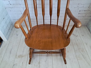 Vintage Rocking Chair Solid Beech Nursery Rocker Nursing Chair Country 1980