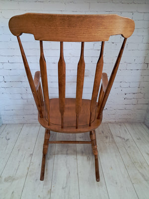 Vintage Rocking Chair Solid Beech Nursery Rocker Nursing Chair Country 1980