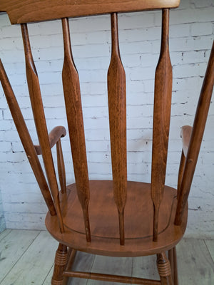 Vintage Rocking Chair Solid Beech Nursery Rocker Nursing Chair Country 1980