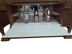 Vintage Mid Century Sideboard Cocktail Cabinet Drinks Wood Formica 1960 Beautility