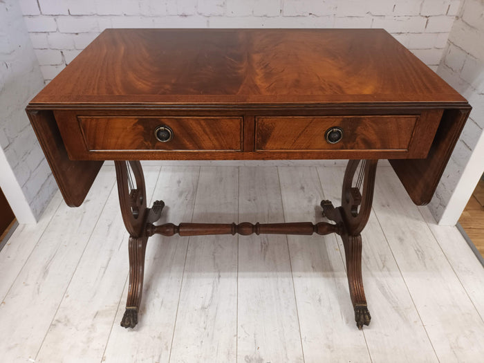 Victorian Sofa Table Mahogany Writing Desk Console Hall Table Drop Flap Antique REFURBISHED