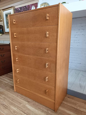 Mid Century Stag Tallboy Chest of Drawers 6 Drawers Retro Vintage Restored