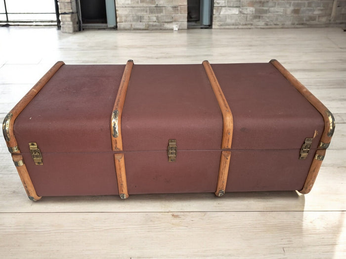 Vintage Retro Steamer Trunk Chest Industrial Style Table Shop Restaurant Prop Suitcase 1930's