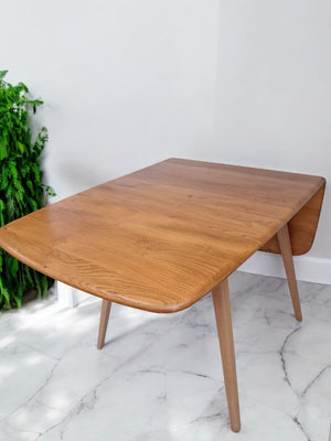 Mid Century Ercol Plank Dining Table Drop Leaf Vintage Elm Retro Restored Model 303