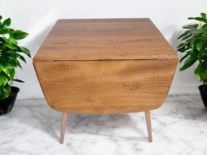 Mid Century Ercol Plank Dining Table Drop Leaf Vintage Elm Retro Restored Model 303