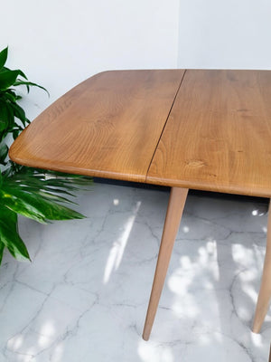 Mid Century Ercol Plank Dining Table Drop Leaf Vintage Elm Retro Restored Model 303