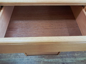 Vintage Mid Century Tallboy Chest of Drawers Solid Oak Danish Style 7 Drawers VGC