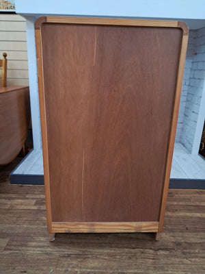 Vintage Mid Century Tallboy Chest of Drawers Solid Oak Danish Style 7 Drawers VGC