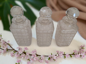 Antique Tantalus + Three Decanters Oak & Brass Victorian Trio Tantalus Decanter Barware 1880