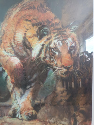 Vintage Tiger Print Tiger Out Of The Jungle Artist Proof Signed Rolf Harris Painting Ltd Edition