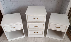 Vintage Bedroom Set | Bedside Cabinets | Chest Drawers French Style Bedside Tables 1980's