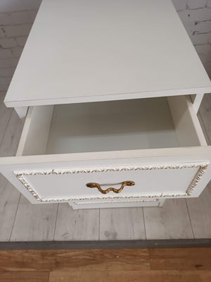 Vintage Bedroom Chest of Drawers Storage French Style White & Gold 1980's