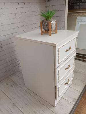 Vintage Bedroom Chest of Drawers Storage French Style White & Gold 1980's