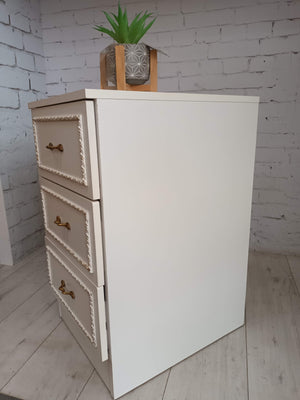 Vintage Bedroom Chest of Drawers Storage French Style White & Gold 1980's