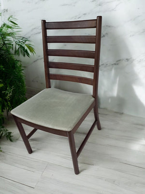 Mid Century Dining Chairs  Danish Style Vintage White & Newton Solid Teak