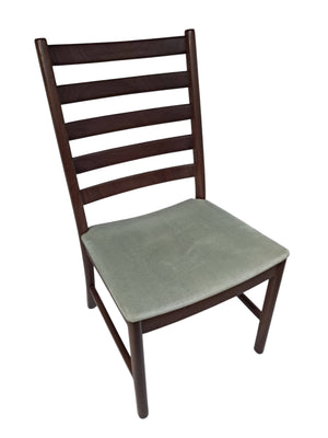 Mid Century Dining Chairs  Danish Style Vintage White & Newton Solid Teak