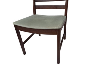 Mid Century Dining Chairs  Danish Style Vintage White & Newton Solid Teak