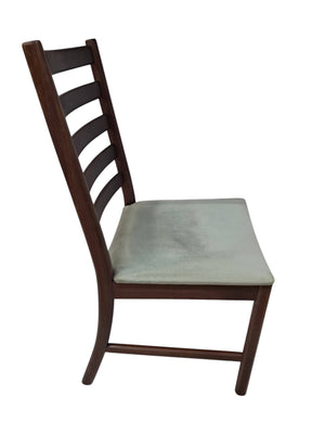 Mid Century Dining Chairs  Danish Style Vintage White & Newton Solid Teak