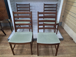 Mid Century Dining Chairs  Danish Style Vintage White & Newton Solid Teak