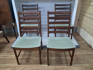 Mid Century Dining Chairs  Danish Style Vintage White & Newton Solid Teak