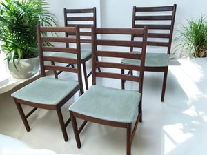 Mid Century Dining Chairs  Danish Style Vintage White & Newton Solid Teak