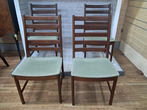 Mid Century Dining Chairs  Danish Style Vintage White & Newton Solid Teak