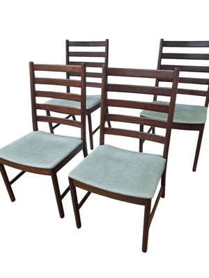 Mid Century Dining Chairs  Danish Style Vintage White & Newton Solid Teak