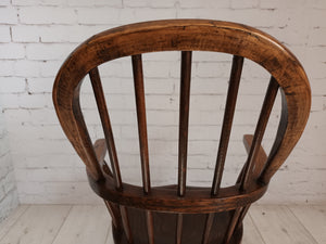 Antique Childs Windsor Chair Small Victorian Vintage Chair Ash & Elm Wood 1870 Country Furniture