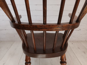 Antique Childs Windsor Chair Small Victorian Vintage Chair Ash & Elm Wood 1870 Country Furniture