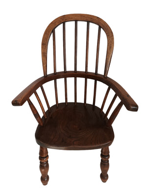 Antique Childs Windsor Chair Small Victorian Vintage Chair Ash & Elm Wood 1870 Country Furniture