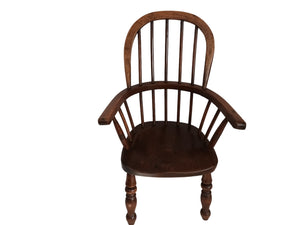 Antique Childs Windsor Chair Small Victorian Vintage Chair Ash & Elm Wood 1870 Country Furniture