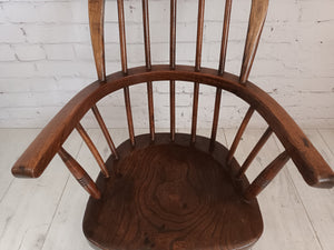 Antique Childs Windsor Chair Small Victorian Vintage Chair Ash & Elm Wood 1870 Country Furniture