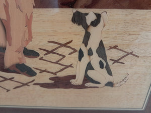 Vintage Italian Inlaid Wood Art Work Picture Hand Made Marquetry Wall Art 1960