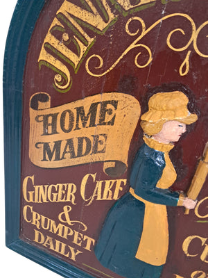 Large Vintage 3D Wooden Sign – Jenny’s Pantry 1950s Hand Painted Café Bakery Country Kitchen Wall Art Retro Pub Sign