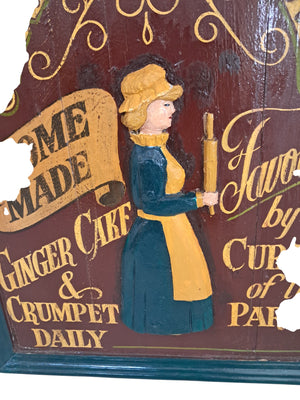 Large Vintage 3D Wooden Sign – Jenny’s Pantry 1950s Hand Painted Café Bakery Country Kitchen Wall Art Retro Pub Sign