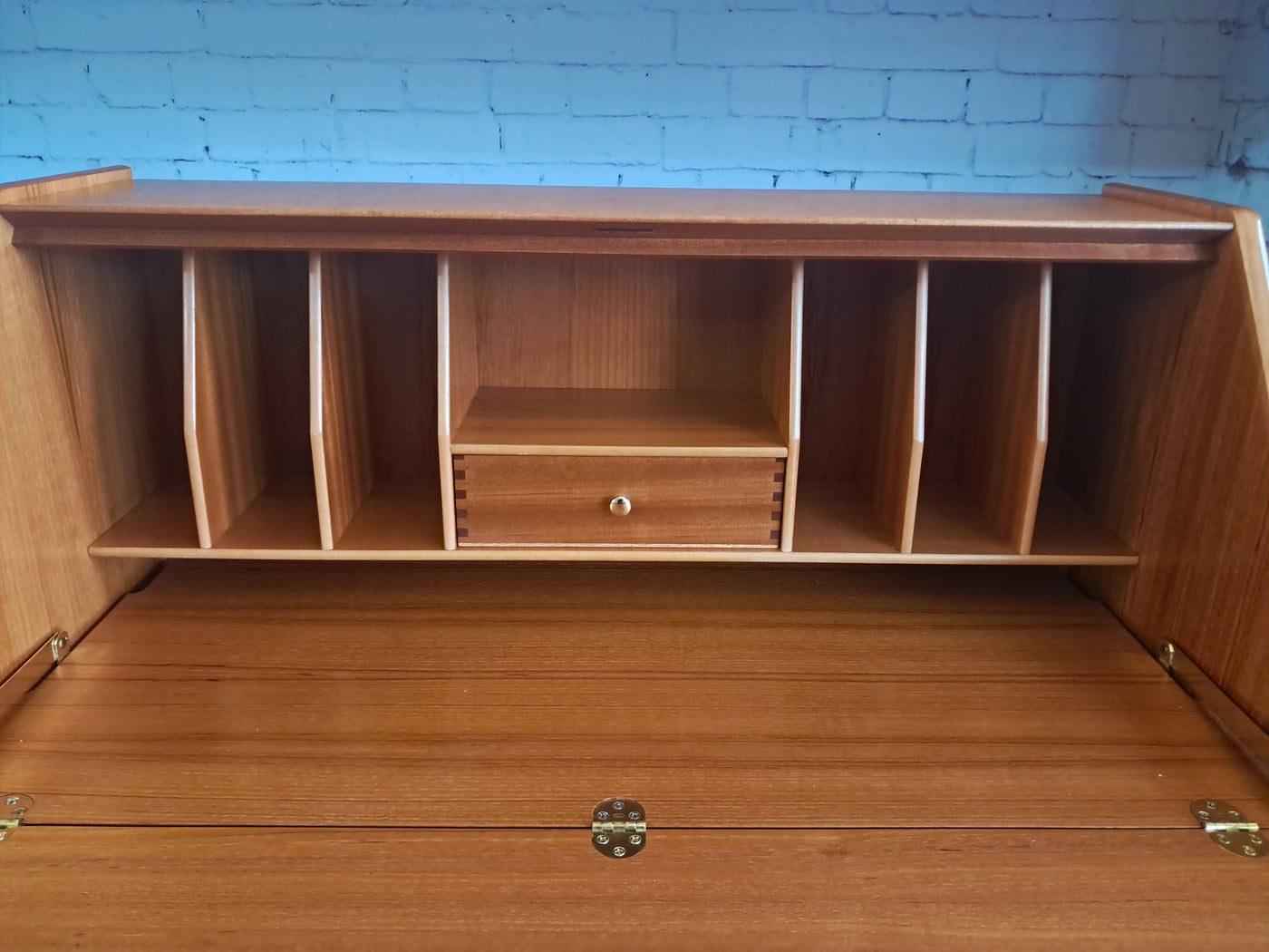 Mid Century Nathan Writing Bureau Desk Home Office Laptop Work Station ...