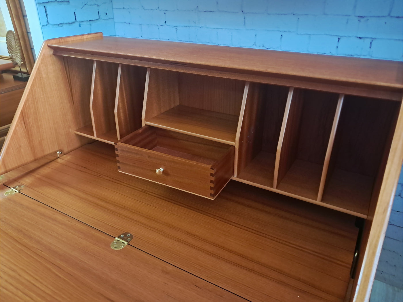 Mid Century Nathan Writing Bureau Desk Home Office Laptop Work Station ...