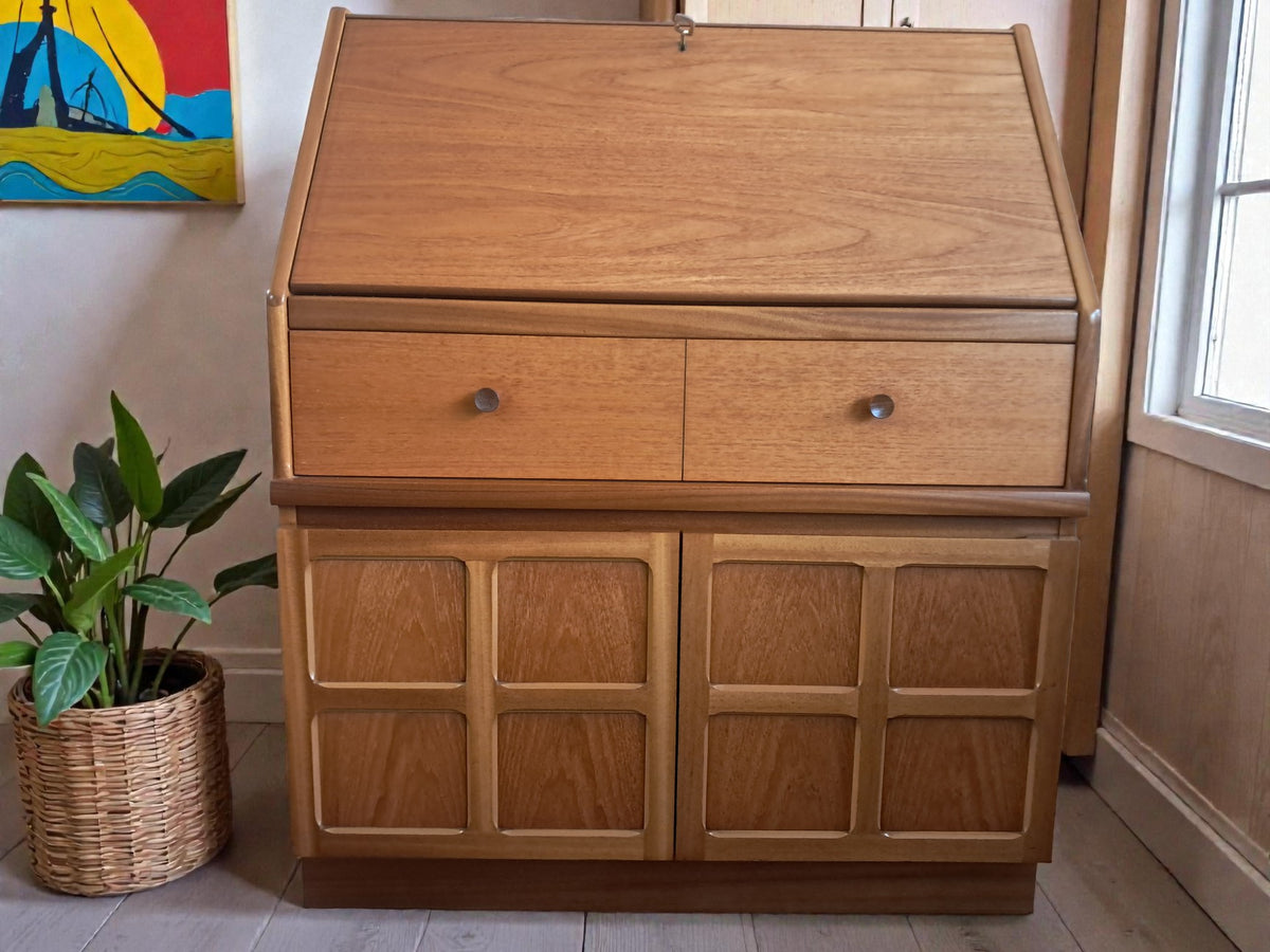 Mid Century Nathan Writing Bureau Desk Home Office Laptop Work Station ...