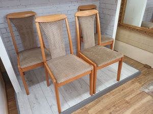 Mid Century G Plan Dining Chairs Solid Beech Frame x 4 Retro Vintage