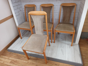 Mid Century G Plan Dining Chairs Solid Beech Frame x 4 Retro Vintage