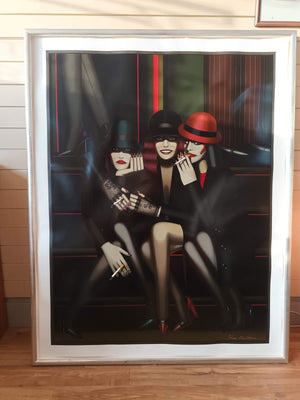 Vintage XXL Print Gallery Pop Art Serigraph "Cover Girls" Framed Glazed Shimon Okshteyn 1984 154cm H x 120cm W