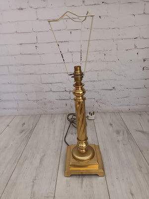 Vintage Solid Brass Table Lamp Art Deco Tassel Fringe Lampshade Antique Lamp b